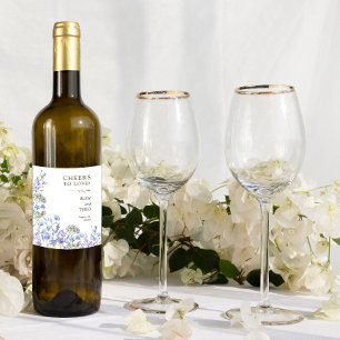 Etiqueta Para Botella De Vino Brindis por el Amor Bodas de Flores Silvestres Per