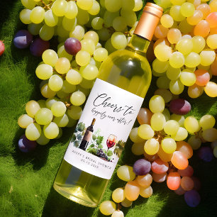 Etiqueta Para Botella De Vino Brindis por la Fiesta de Despedida de Soltera con 