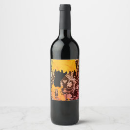 Etiqueta Para Botella De Vino Bruja de brocado