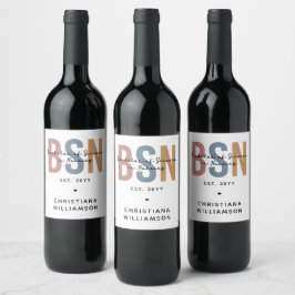 Etiqueta Para Botella De Vino BSN, personalizado, Licenciatura en Ciencia en Enf