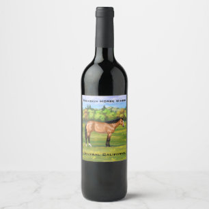 Etiqueta Para Botella De Vino Buckskin Dun Quarter Horse