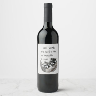 Etiqueta Para Botella De Vino Buenos amigos difíciles de encontrar la cita del 