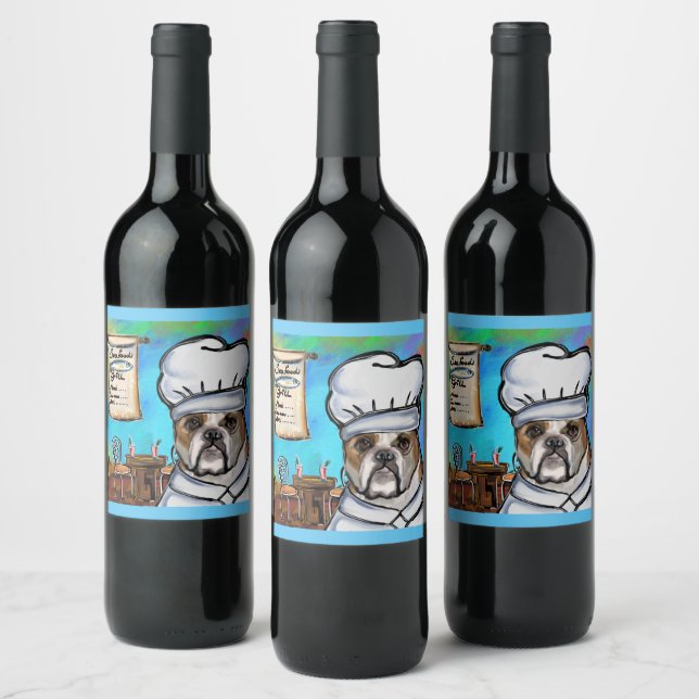 Etiqueta Para Botella De Vino Bulldog (Botellas)