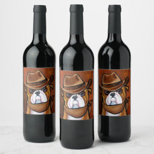 Etiqueta Para Botella De Vino Bulldog           