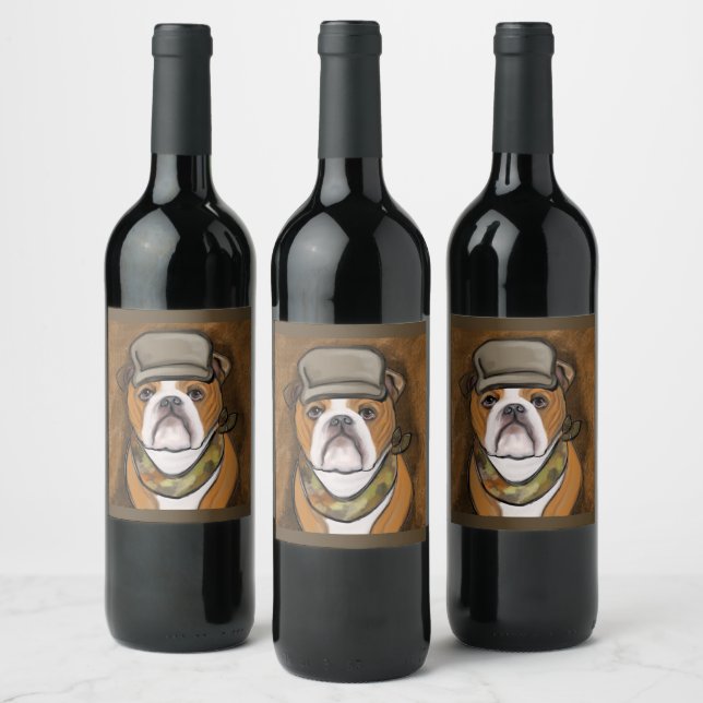 Etiqueta Para Botella De Vino Bulldog (Botellas)
