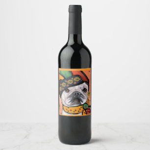 Etiqueta Para Botella De Vino Bulldog