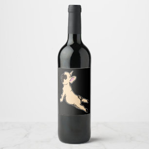 Etiqueta Para Botella De Vino Bulldog francés Frenchie Agradable Yoga Cute Dog