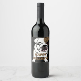 Etiqueta Para Botella De Vino Bulldog inglés lindo