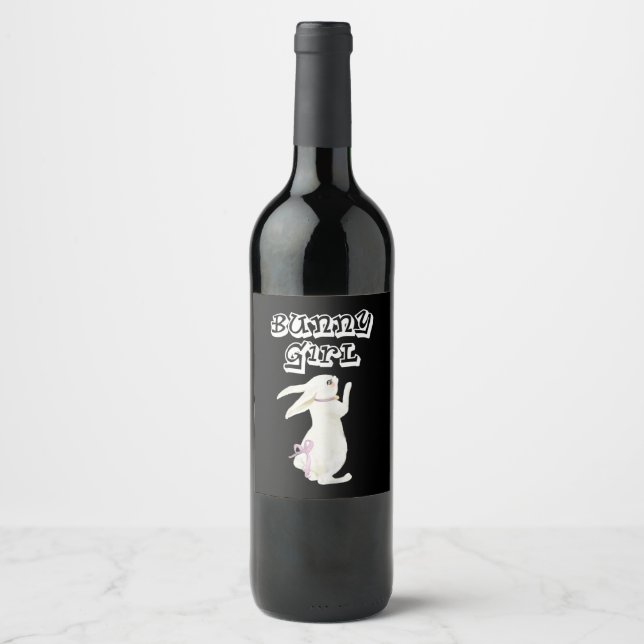 Etiqueta Para Botella De Vino Bunny Bunnies Rabbit Mascota (Anverso)