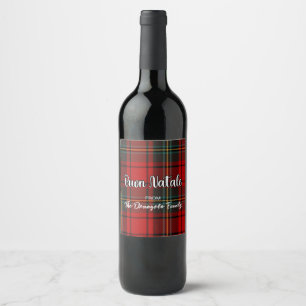 Etiqueta Para Botella De Vino Buon Natale Plaid