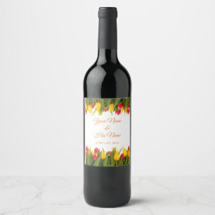 Etiqueta Para Botella De Vino Buquet de tulipanes multicolores Thunder_Cove