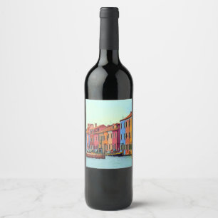 Etiqueta Para Botella De Vino BURANO - Laguna Veneciana - Burano