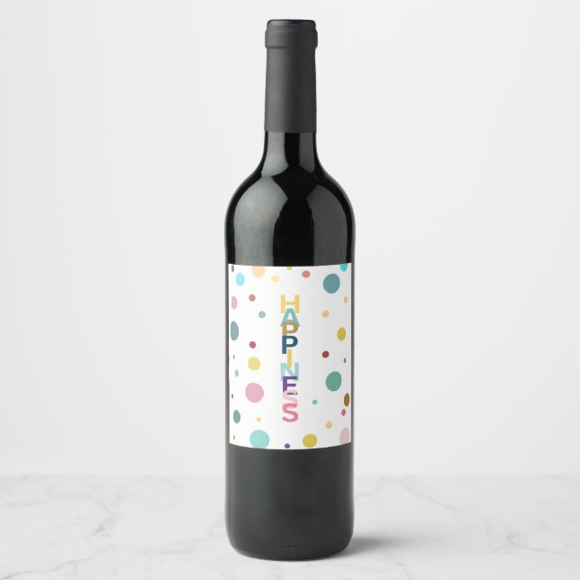 Etiqueta Para Botella De Vino burbuja de la felicidad (Anverso)