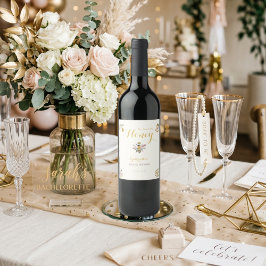 Etiqueta Para Botella De Vino Butter Yellow She Found Her Honey Bee Bridal Party