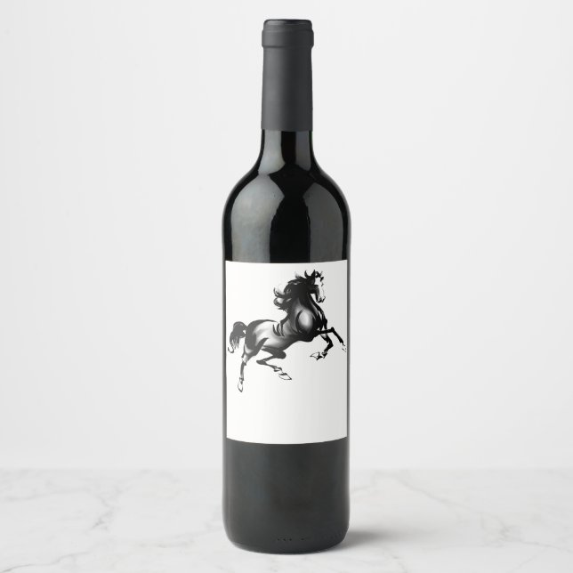 ETIQUETA PARA BOTELLA DE VINO CABALLO ESPIRITIZADO (Anverso)