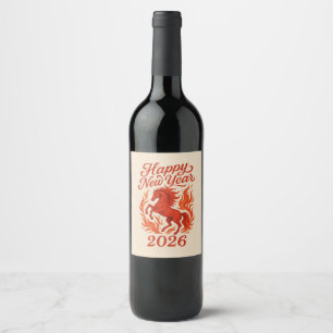Etiqueta Para Botella De Vino Caballo Rojo 2026