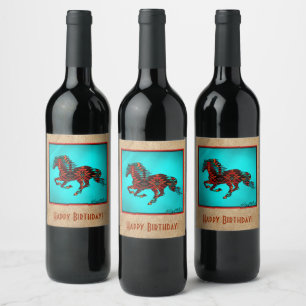 Etiqueta Para Botella De Vino Caballo Suroeste