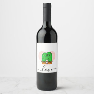 Etiqueta Para Botella De Vino cactus lindo