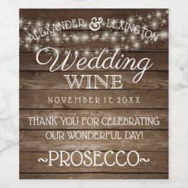 Etiqueta Para Botella De Vino Cadena De Luces Boda Sparkling Wine o