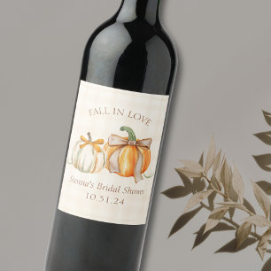 Etiqueta Para Botella De Vino "Caer enamorada" Rústica ducha dulce de novia en o