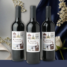 Etiqueta Para Botella De Vino Café francés París Baby Shower pastelería