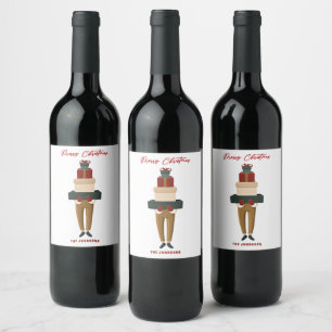 Etiqueta Para Botella De Vino Cajas Navideñas Festivas