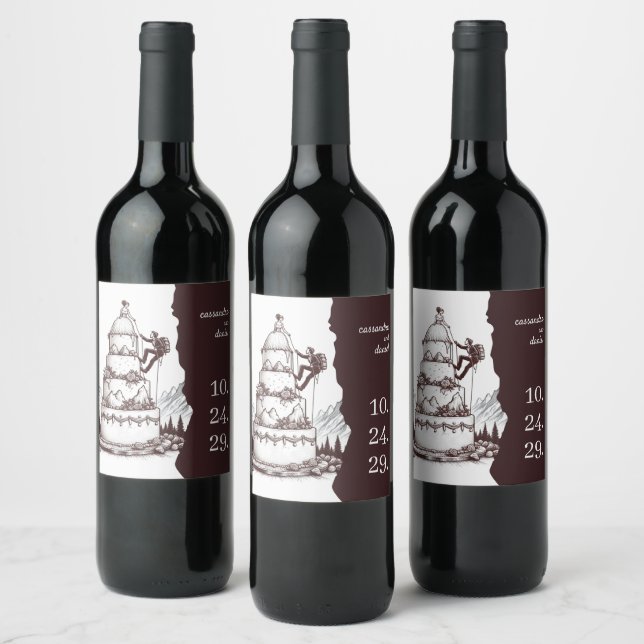 Etiqueta Para Botella De Vino Cake Climbers Wedding (Botellas)