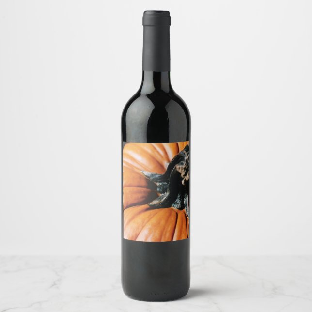 Etiqueta Para Botella De Vino Calabaza (Anverso)