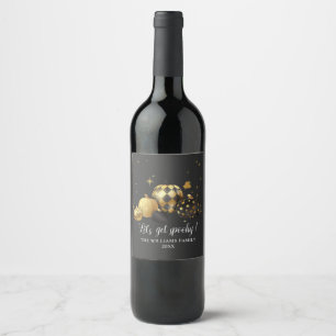 Etiqueta Para Botella De Vino Calabaza de oro Hagamos Halloween de fantasía
