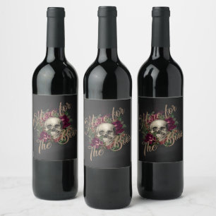 Etiqueta Para Botella De Vino Calavera de Halloween, fiesta de Halloween, Hallow