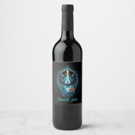 Etiqueta Para Botella De Vino Calavera impresionante y realista,