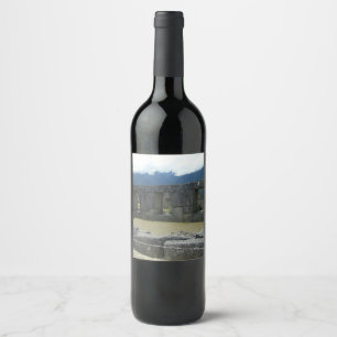 Etiqueta Para Botella De Vino Calcomanía con vista a ruinas de piedra inca antig
