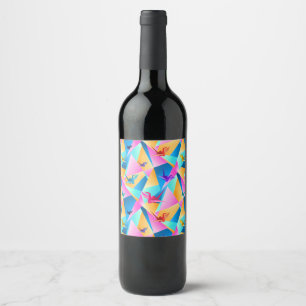 Etiqueta Para Botella De Vino Calidoscopio de Origami
