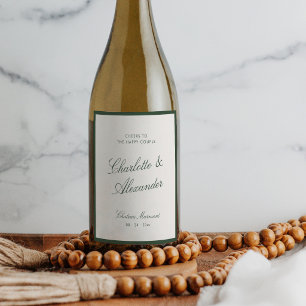 Etiqueta Para Botella De Vino Caligrafía Clásica Bodas de Dinero Antiguo Sage Os