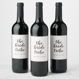 Etiqueta Para Botella De Vino Caligrafía personalizada El Boda de la tribu de no