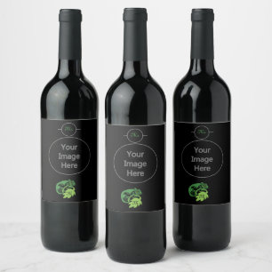 Etiqueta Para Botella De Vino Camaleón Verde Borracho Lizard colgando