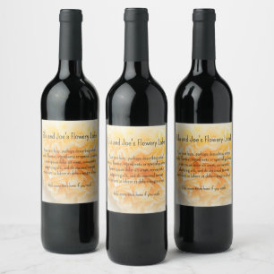 Etiqueta Para Botella De Vino Camelia Elegante Flor de Jardín Personalizada de C