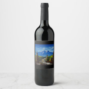 Etiqueta Para Botella De Vino Camino de la montaña