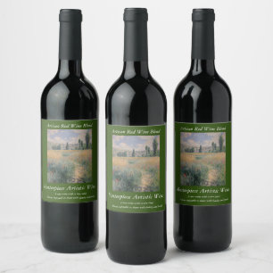 Etiqueta Para Botella De Vino Camino Monet en la isla de San Martín, Vétheuil