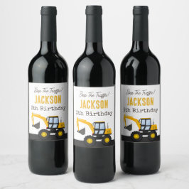 Etiqueta Para Botella De Vino Camión de Construcción Cumpleaños | Decoración Per