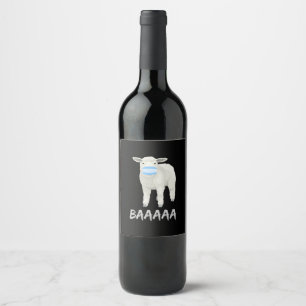 Etiqueta Para Botella De Vino Camión Ovejas divertidas con diseño de máscar