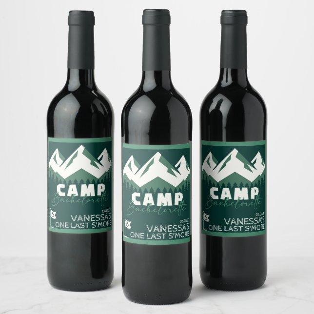 Etiqueta Para Botella De Vino Campamento de Solteras (Botellas)