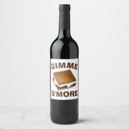 Etiqueta Para Botella De Vino Campamento S'more del Marshmallow Campfire del Mor