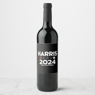 Etiqueta Para Botella De Vino Campaña electoral de Kamala Harris 2024 para presi