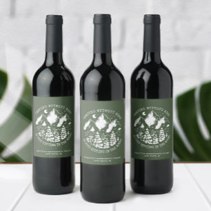 Etiqueta Para Botella De Vino Camping Bachelorette Party Simple Esparkling Moder