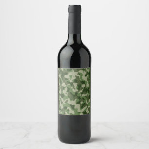 Etiqueta Para Botella De Vino Camuflaje verde
