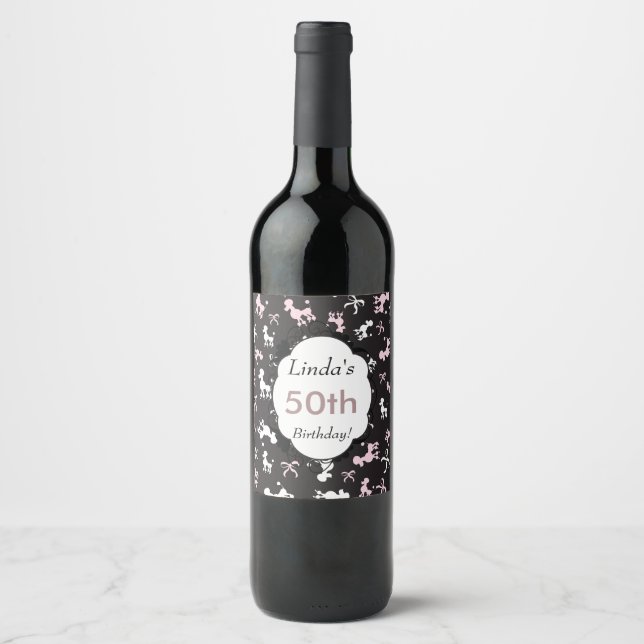 Etiqueta Para Botella De Vino Canales de cumpleaños (Anverso)