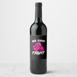 Etiqueta Para Botella De Vino Cáncer de Mama Su Lucha Es Nuestra Lucha Contra El
