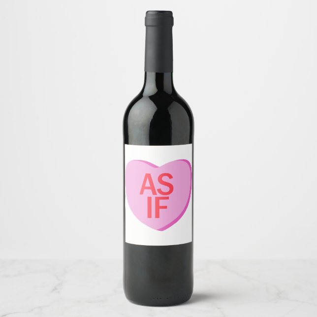 Etiqueta Para Botella De Vino Candy Heart - COMO SI (Anverso)