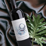 Etiqueta Para Botella De Vino Cangrejo submarino Coral Nautical Any Age Birday<br><div class="desc">Si necesitas más personalización,  por favor,  no dudes en enviarme un mensaje a yellowfebstudio@gmail.com.</div>